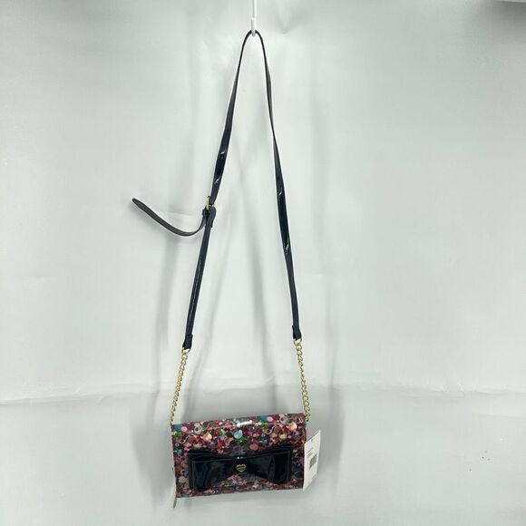 Betsey Johnson Womens Clutch Sling Bag Multicolor Gold Chain Bowknot Adjustable - Picture 15 of 15
